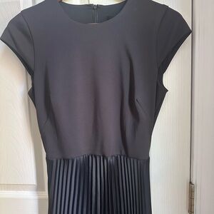 Midi Elegant Black Pleated Dress